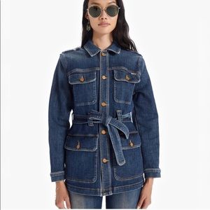 MOTHER AW20 Belted Veteran Denim Cargo Jacket